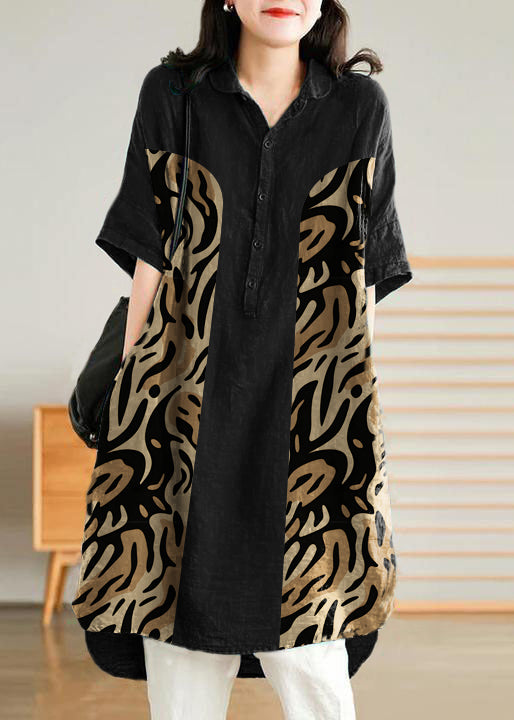 Casual linen shirt dress for women | Jade Green -5