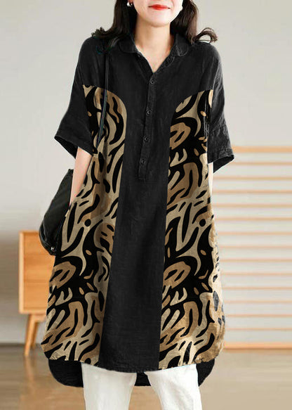Casual linen shirt dress for women | Jade Green -5
