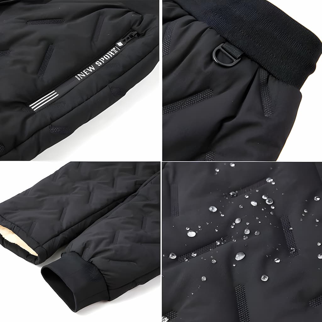 Warm fleece-lined thermal jogging trousers for men | Leila -5