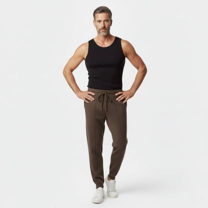 Relaxed tapered knit joggers with adjustable drawstring for men | Mirel