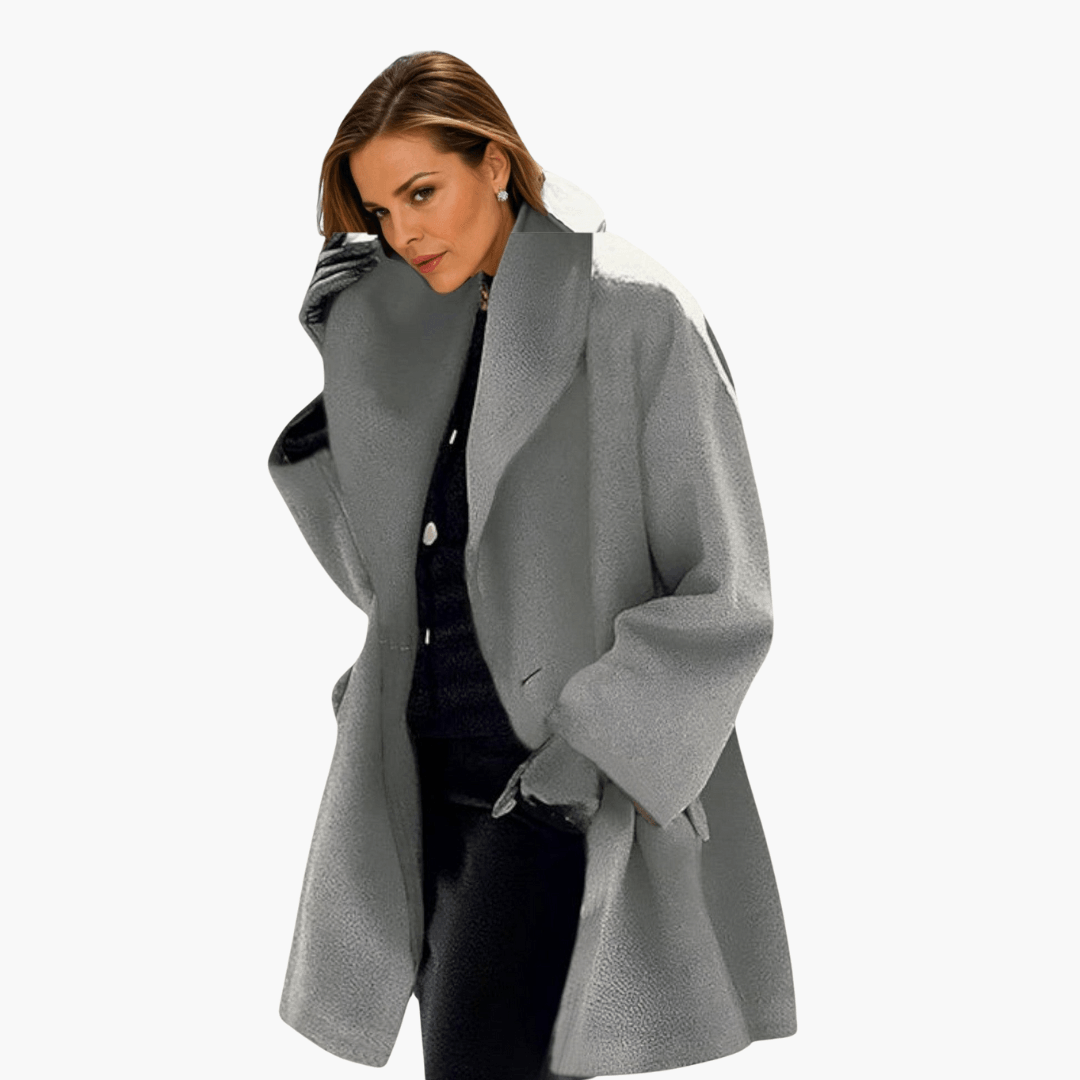 Bold wide-collar statement jacket for women -6