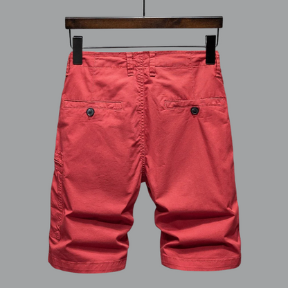 Tailored organic cotton stretch cargo shorts for men | Hampton -9