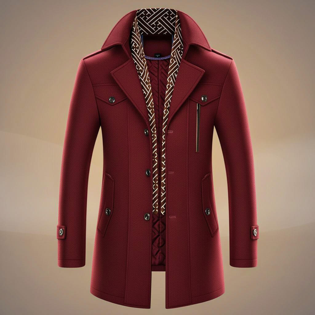 Classic structured virgin wool coat for men | Kensworth -4