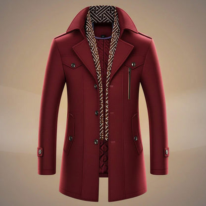 Classic structured virgin wool coat for men | Kensworth -4