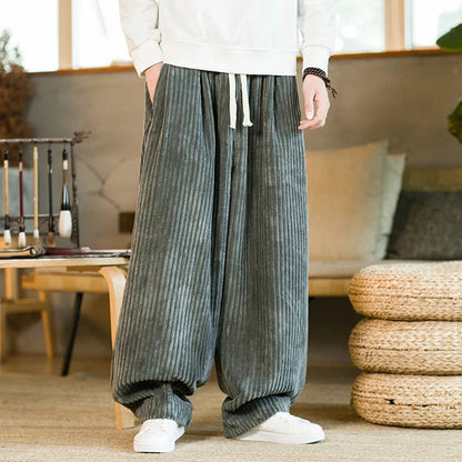 Corduroy weekend pants with relaxed wide leg silhouette for men | Hudson