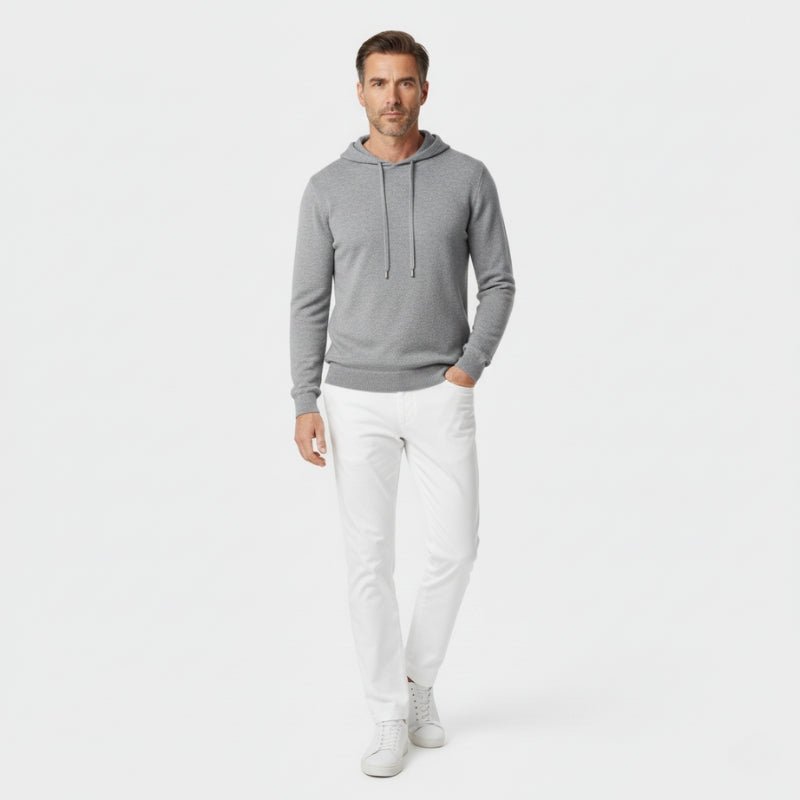 Lightweight structured knit hoodie with adjustable hood for men | Avenor