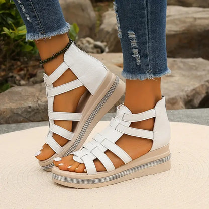 Supportive gladiator sandals with adjustable straps and platform sole for women | Capri