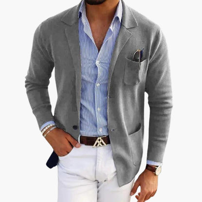Classic lapel knit blazer for men | Men's Knit -12