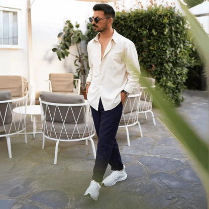 Lightweight tapered warm weather pants with soft waistband for men | Arvello