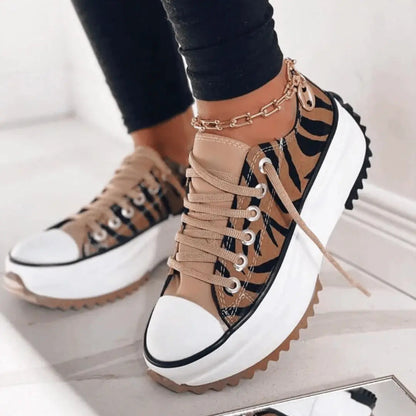 Chunky casual canvas trainers for women | ChunkyChic -9