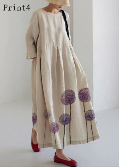 Casual patchwork cotton pocket dress for women -12
