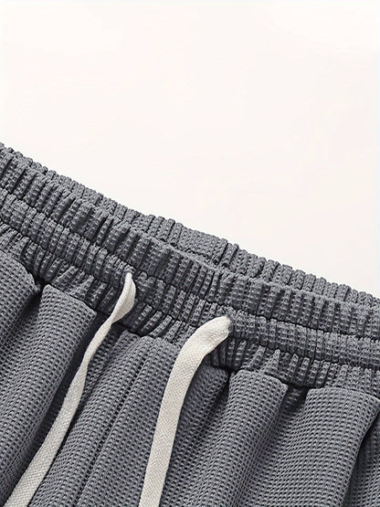 Waffle knit lounge set with relaxed fit silhouette for men | Orion