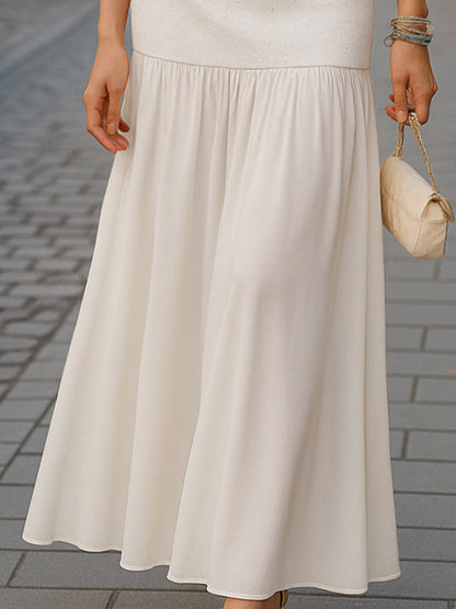 Pearl button vest and maxi skirt two-piece set for women | Alouette Grace