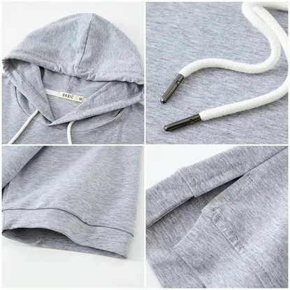 Short sleeve hooded top with relaxed boxy silhouette for women | Maison