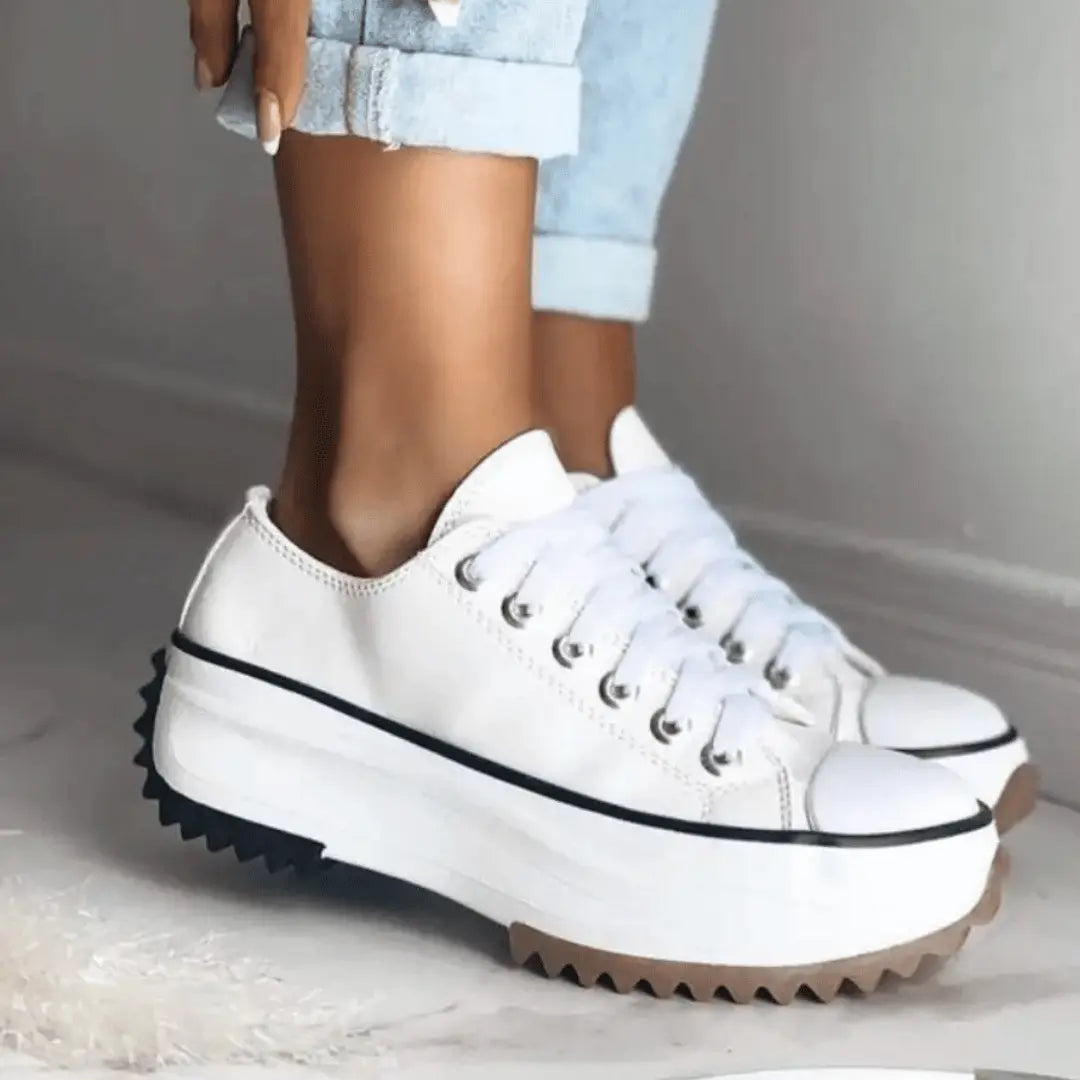 Chunky casual canvas trainers for women | ChunkyChic -5