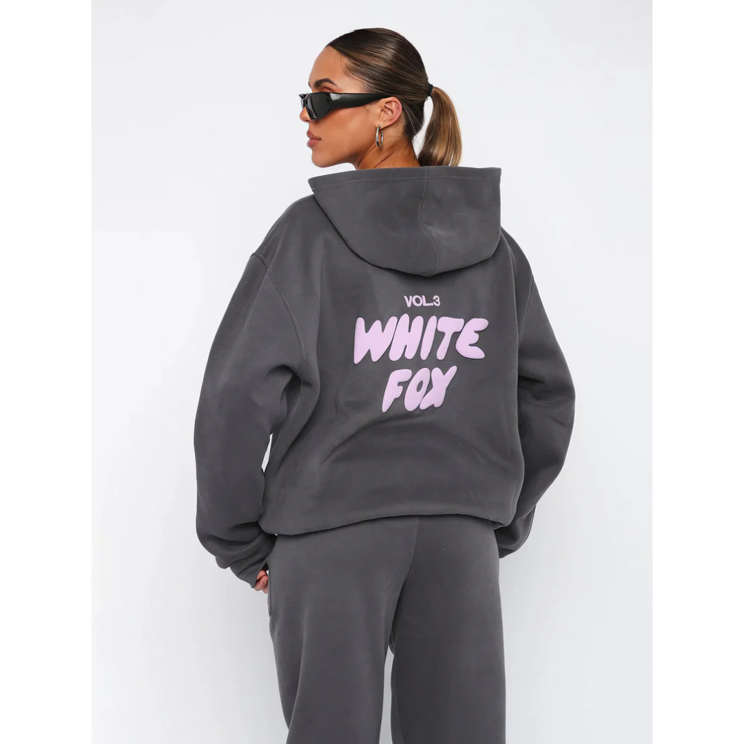 Relaxed fit tracksuit set with pullover hoodie and joggers for women | Aria