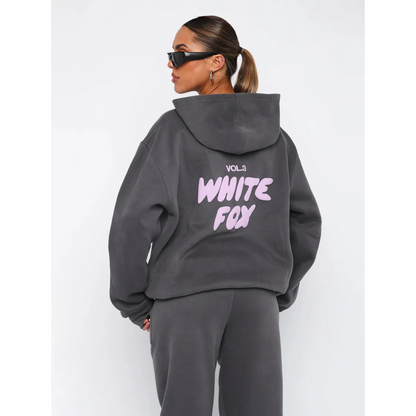 Relaxed fit tracksuit set with pullover hoodie and joggers for women | Aria