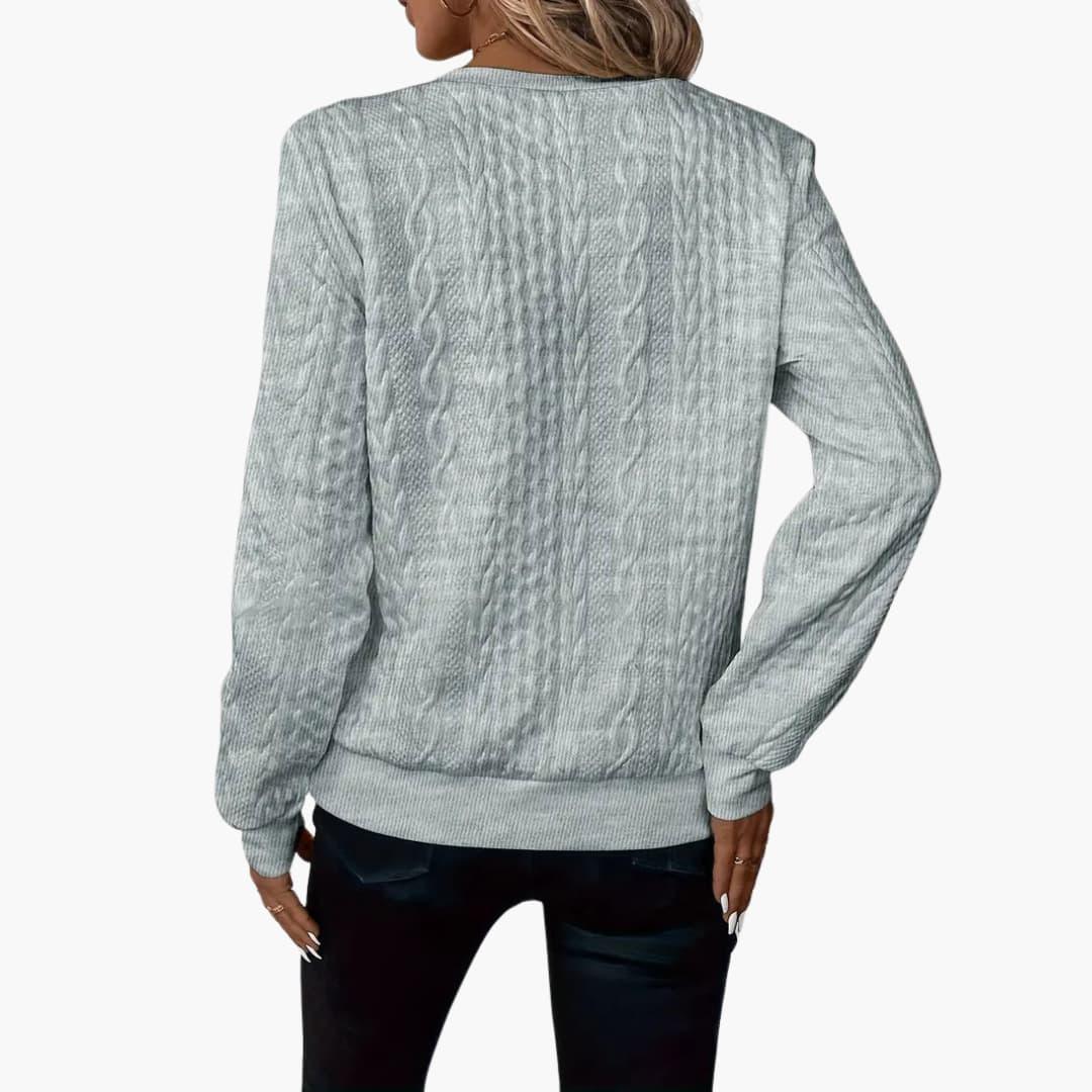 Cosy cable-knit half-zip pullover for women -6