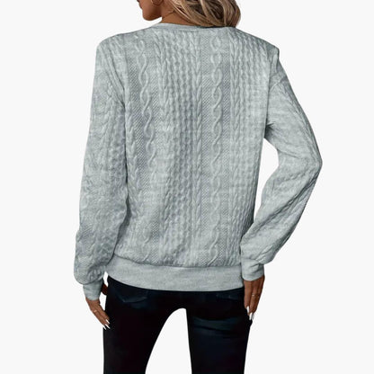 Cosy cable-knit half-zip pullover for women -6