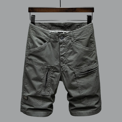 Tailored organic cotton stretch cargo shorts for men | Hampton -11