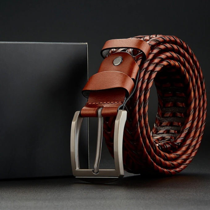 Classic braided cowhide leather belt for men | Legacy -13
