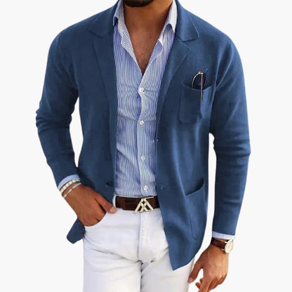 Classic lapel knit blazer for men | Men's Knit -1