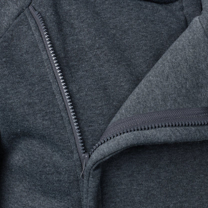 Asymmetric zip hoodie with sculpted crossover hood design for men | Crossover
