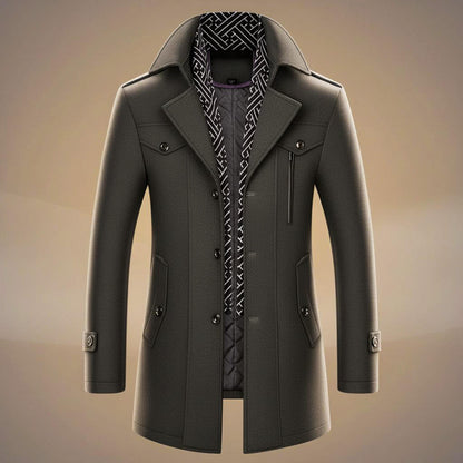 Classic structured virgin wool coat for men | Kensworth -5