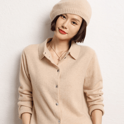 Classic ribbed knit beret with lightweight warmth for women | Elowen