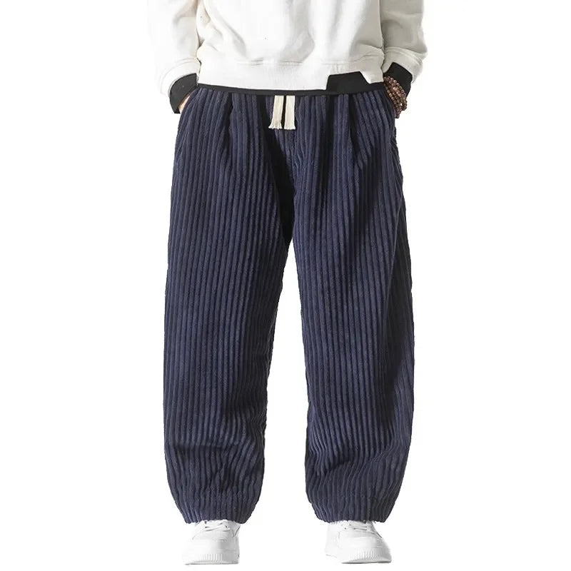 Corduroy weekend pants with relaxed wide leg silhouette for men | Hudson