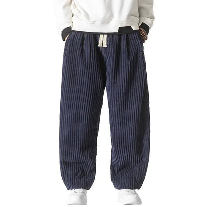 Corduroy weekend pants with relaxed wide leg silhouette for men | Hudson