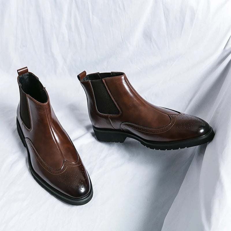Classic leather brogue chelsea boots for men | Alden -3