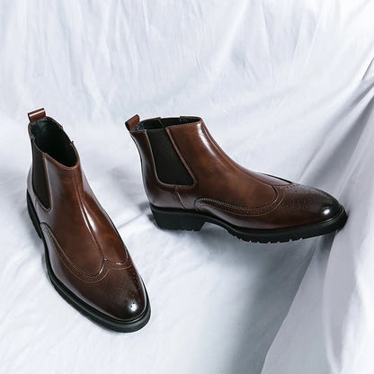 Classic leather brogue chelsea boots for men | Alden -3