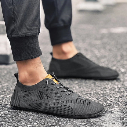 Featherlight comfortable stretch knit slip-on trainers for men | Mesh Knit -11