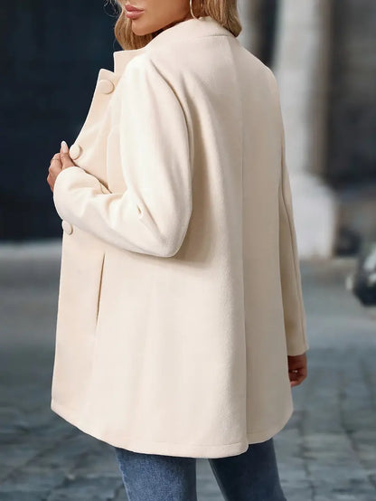 Classic Long Button-Up Autumn Coat Outerwear for women | Elara