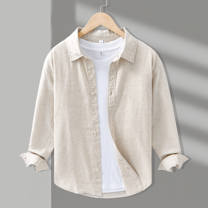 Lightweight relaxed fit button up shirt with classic collar for men | Arvian