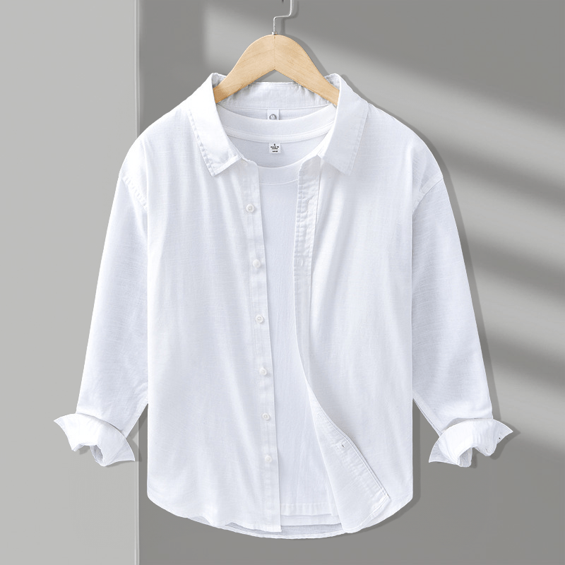 Lightweight relaxed fit button up shirt with classic collar for men | Arvian