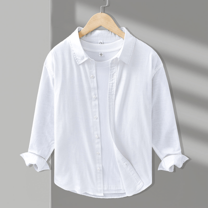 Lightweight relaxed fit button up shirt with classic collar for men | Arvian