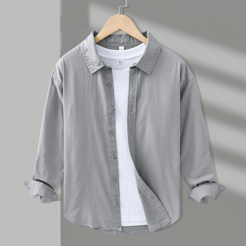 Lightweight relaxed fit button up shirt with classic collar for men | Arvian