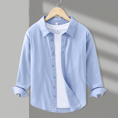 Lightweight relaxed fit button up shirt with classic collar for men | Arvian