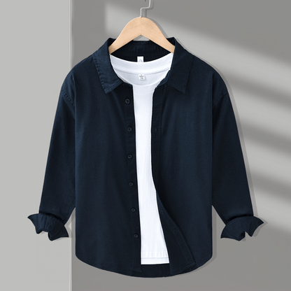 Lightweight relaxed fit button up shirt with classic collar for men | Arvian