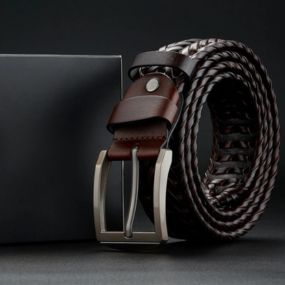Classic braided cowhide leather belt for men | Legacy -15