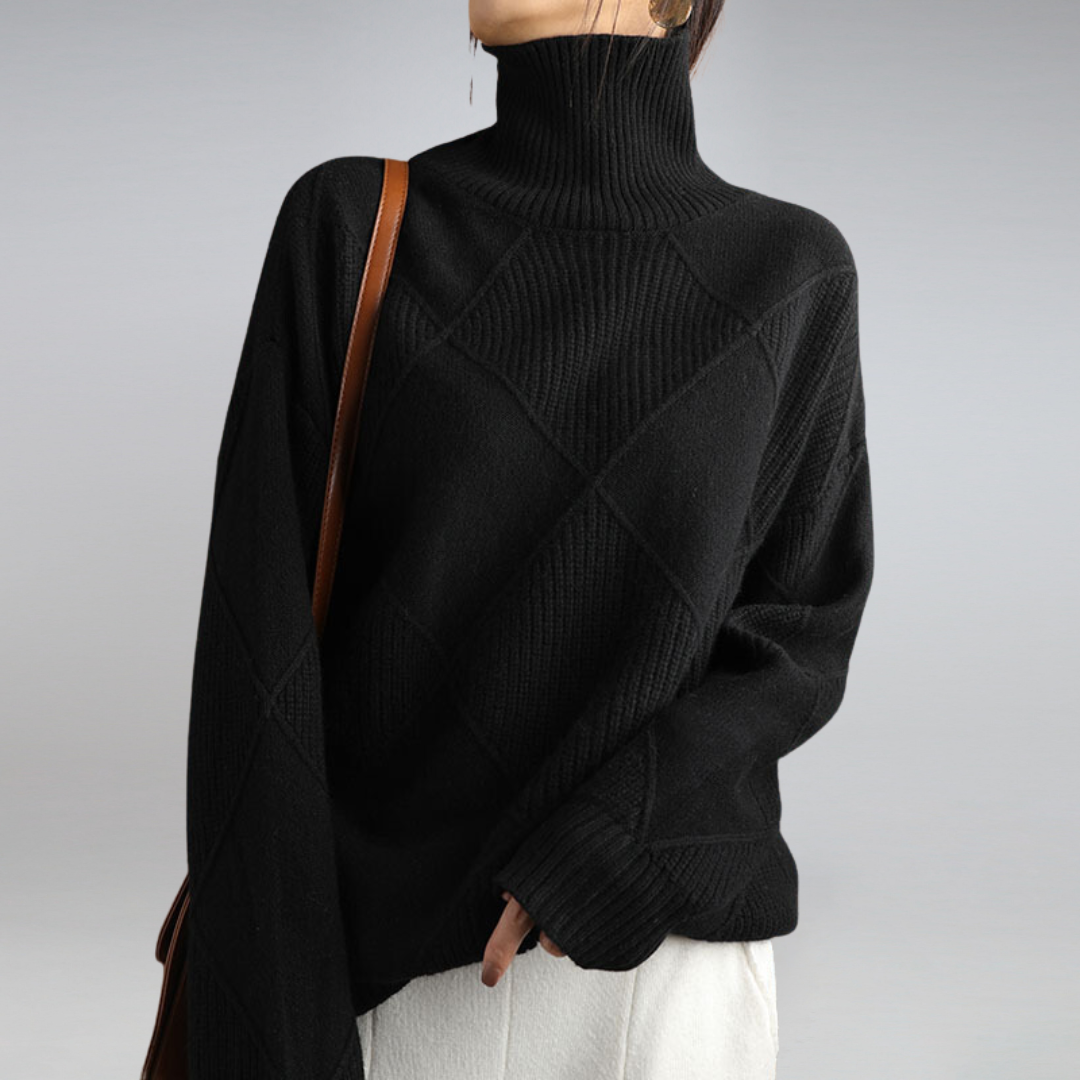 Elegant warm cashmere turtleneck sweater for women | Myla -4