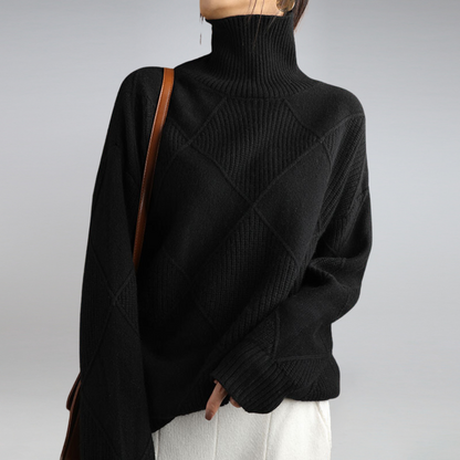 Elegant warm cashmere turtleneck sweater for women | Myla -4