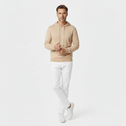 Lightweight structured knit hoodie with adjustable hood for men | Avenor