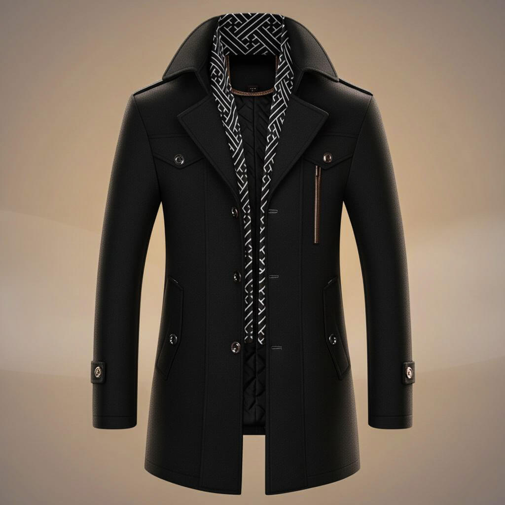 Classic structured virgin wool coat for men | Kensworth -6