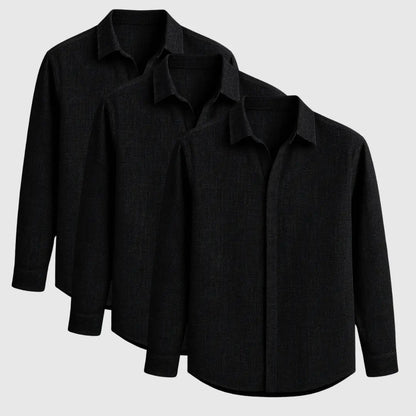 Breathable long-sleeve signature linen shirt for men | Luca Romano -4