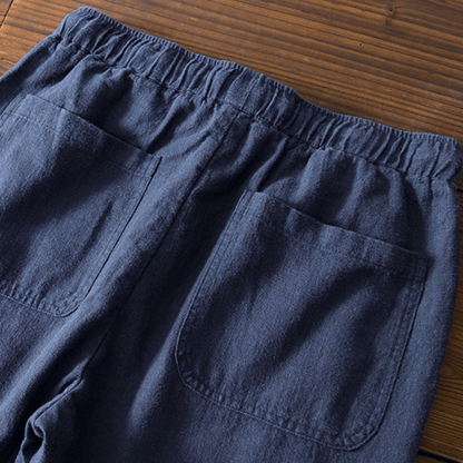 Relaxed tapered cropped pants with elastic waistband for men | Zevan
