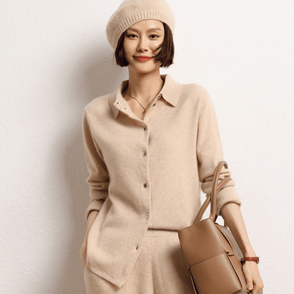 Classic ribbed knit beret with lightweight warmth for women | Elowen