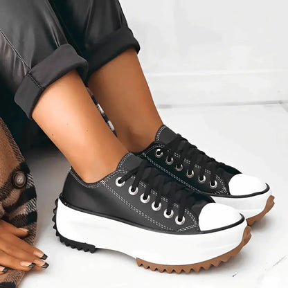 Chunky casual canvas trainers for women | ChunkyChic -3